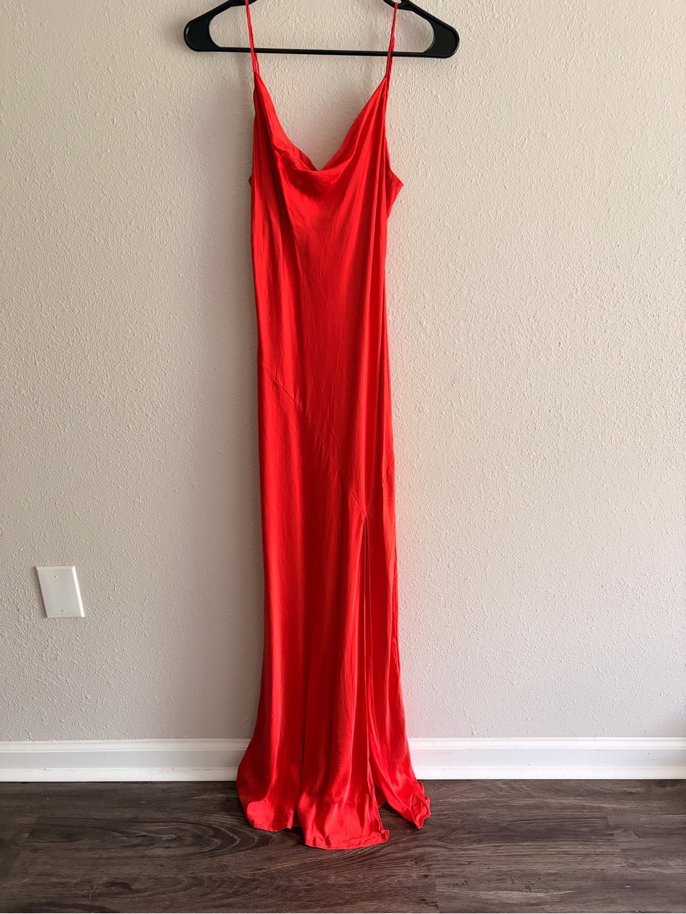 NICHOLAS Red Cowl-Neck Satin Maxi Dress